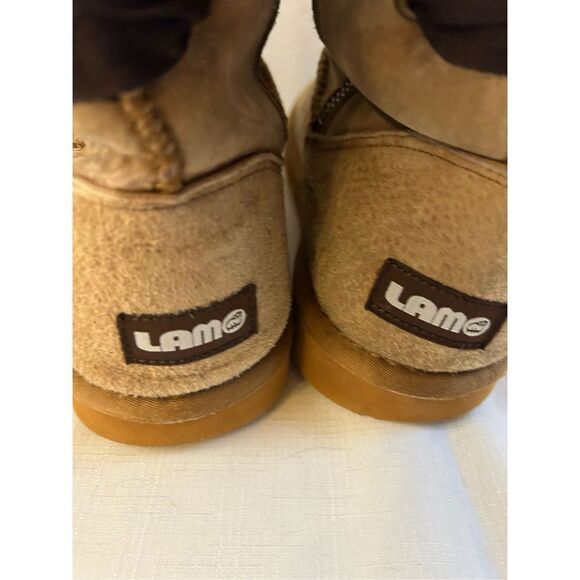 Lamo Brown Boots size 8 fur and bows some discoloration - Picture 3 of 8